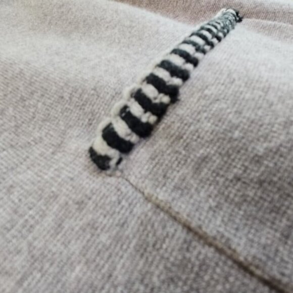 Magaschoni Long Line Open Front Gray Knit Cardigan Sweater Pockets Size Medium - Picture 3 of 11